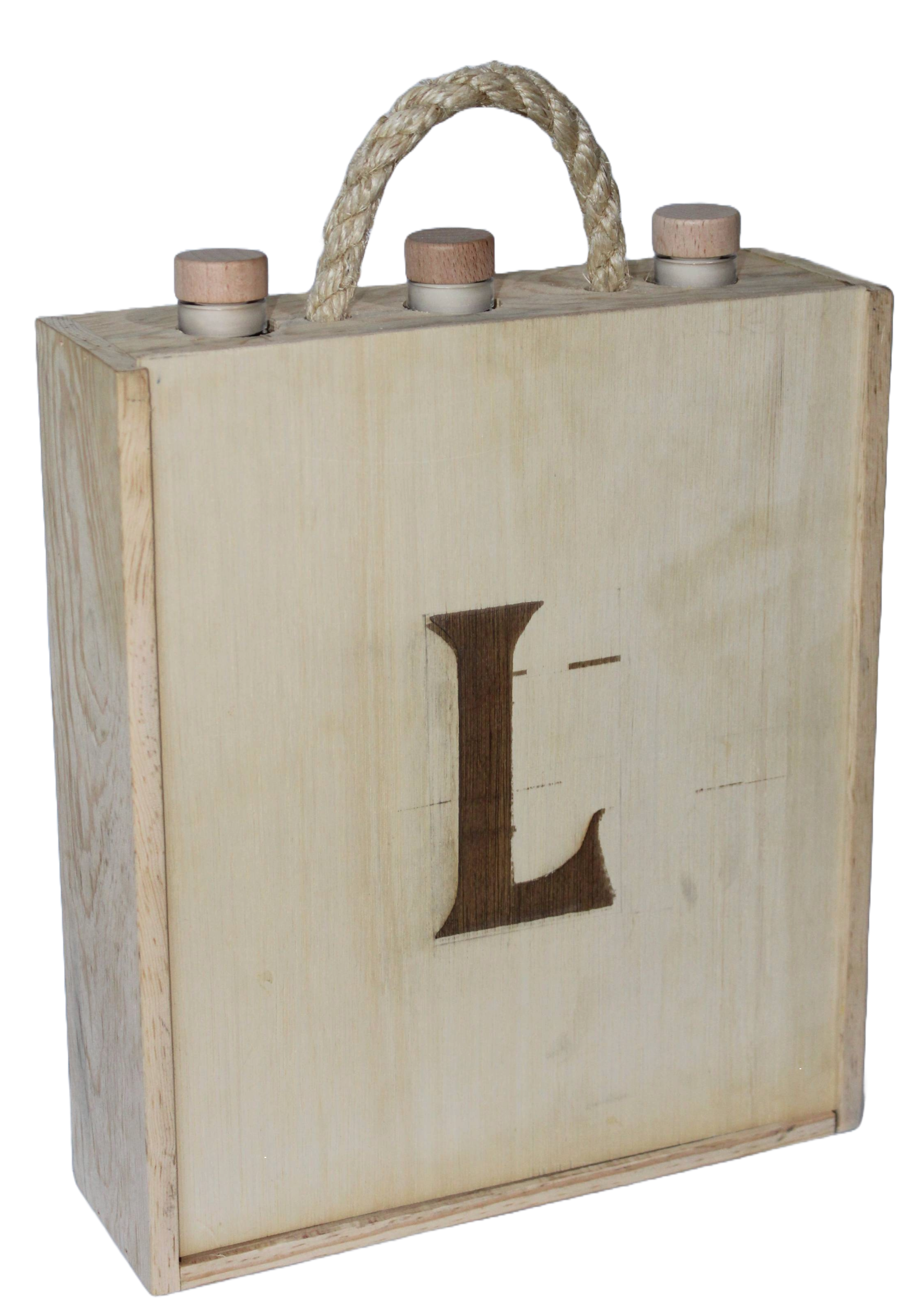 Caja de madera con Tapa 3x750 mL